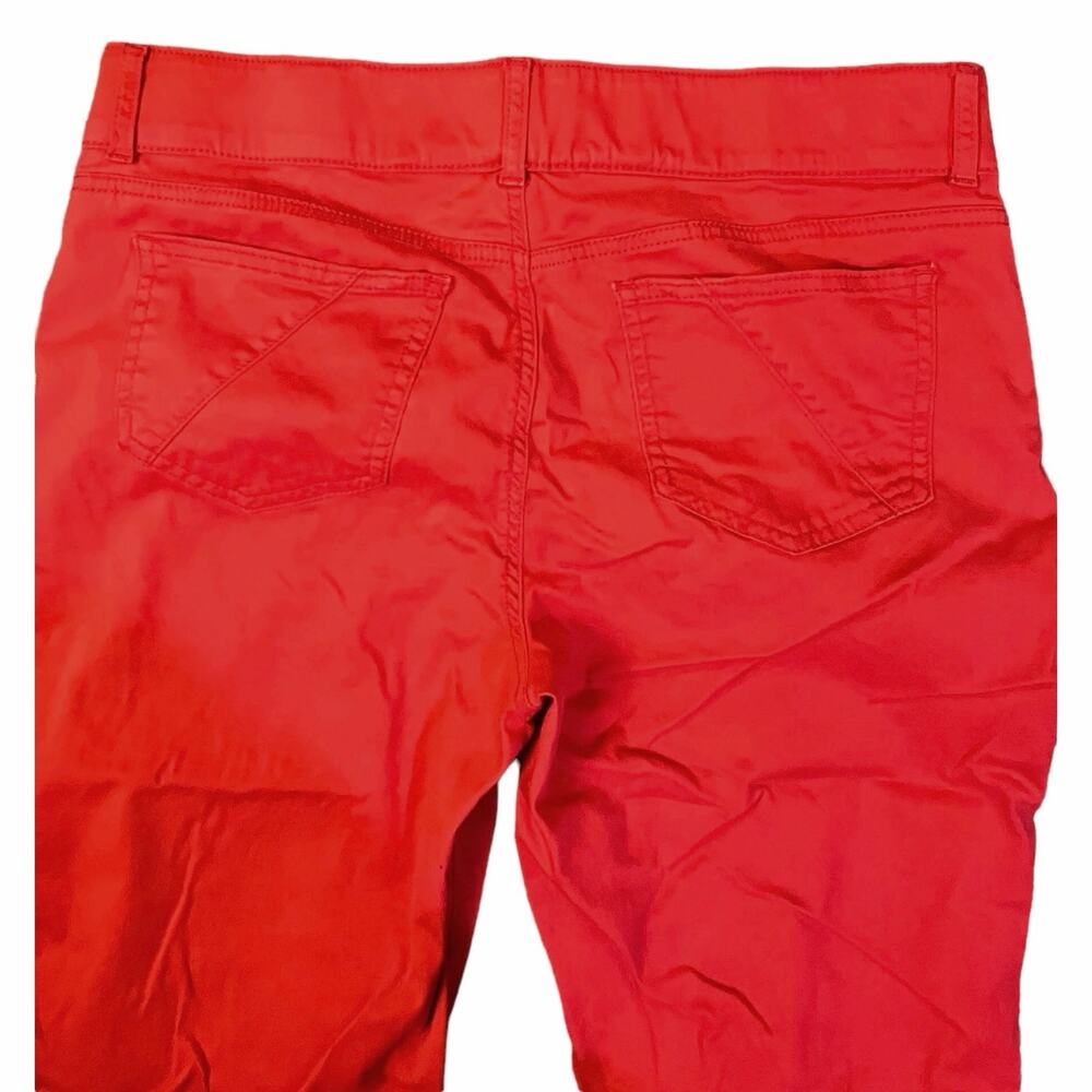 Riders by Lee Women's Red Pull-On Waist Mid-Rise Capri Pants Soft Stretch SZ 14M - Picture 3 of 6